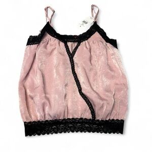 Buckle Light Pink Satin Surplice Tank Top